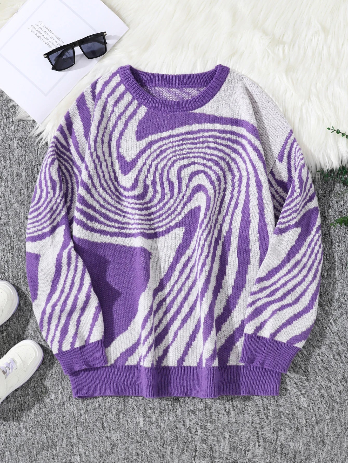 Knitted Men's Pullover waves