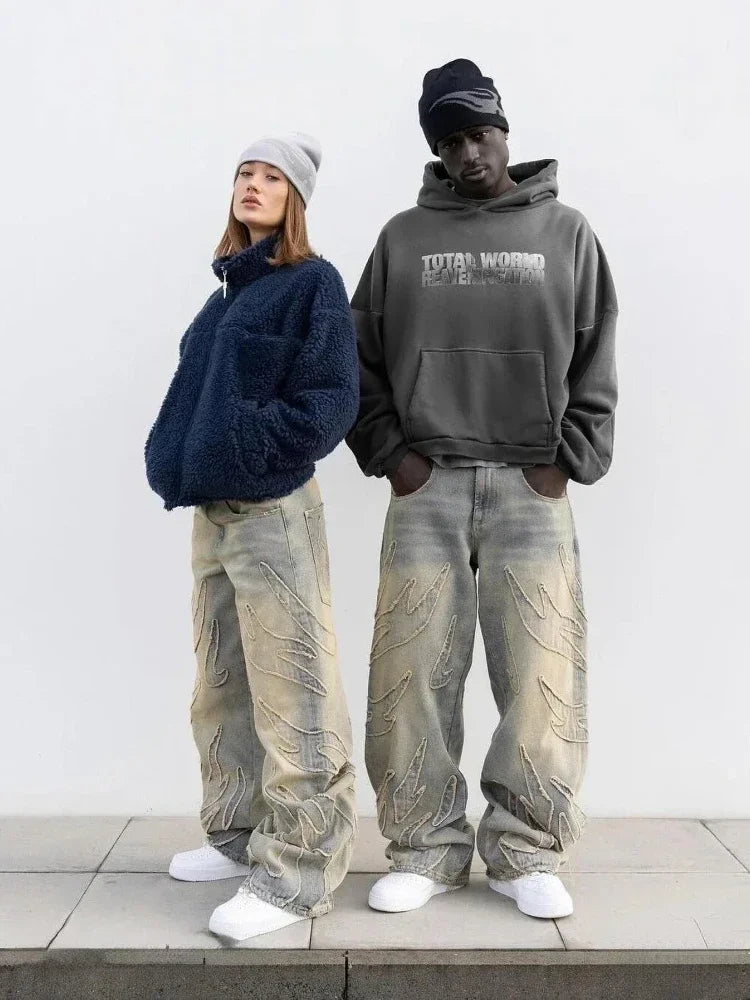 Flame Wide leg baggy Jeans