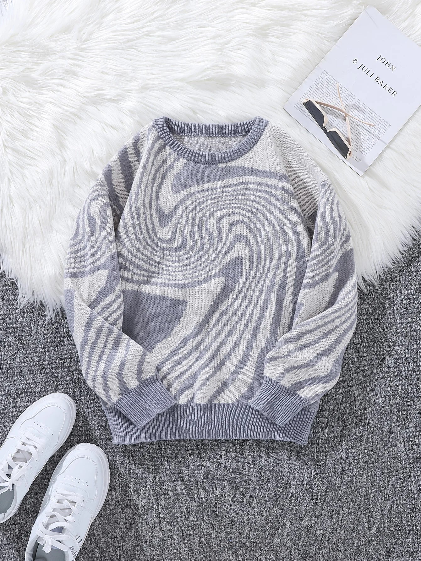 Knitted Men's Pullover waves